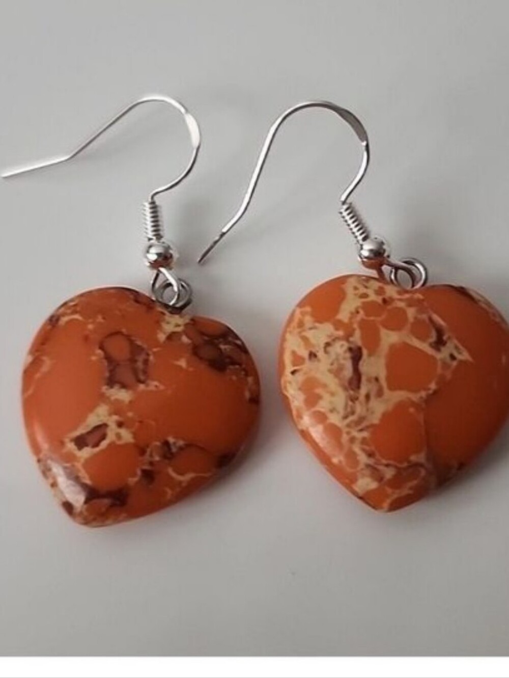 Stone Heart Earrings 925S STERLING POST